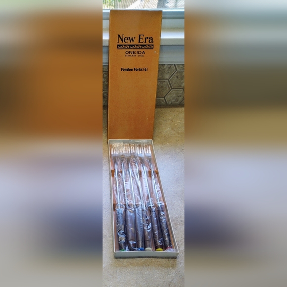 NEW Vtg MCM Oneida New Era Fondue Fork Set (6) - Picture 7 of 7